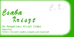 csaba kriszt business card